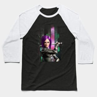 Cyberpunk Girl Baseball T-Shirt